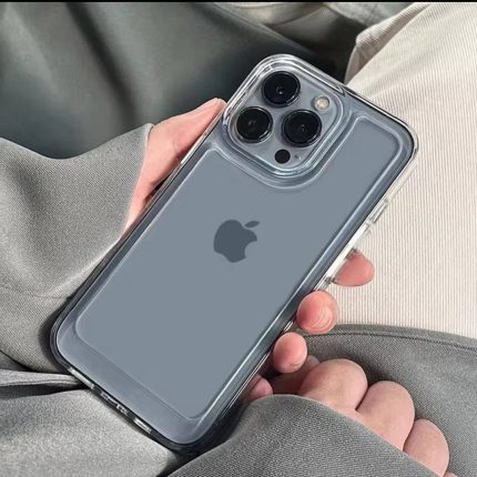 قاب کریستالی پشت طلقی دکمه فلزی Unique Case برای Apple iPhone 13Pro