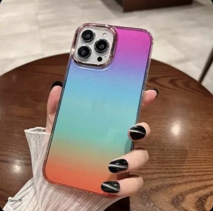 قاب گوشی موبایل شفاف اکلیلی دو رنگ Magic Mask برای iPhone 15Promax
