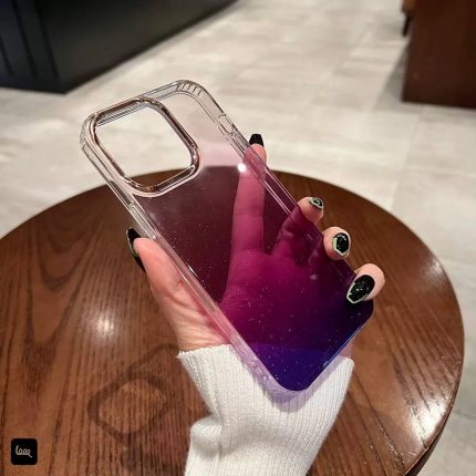 قاب گوشی موبایل شفاف اکلیلی دو رنگ Magic Mask برای iPhone 13Promax