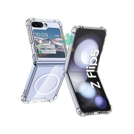 قاب مگ سیف Galaxy Z Flip5 | قاب کریستالی شفاف Samsung Z Flip 5